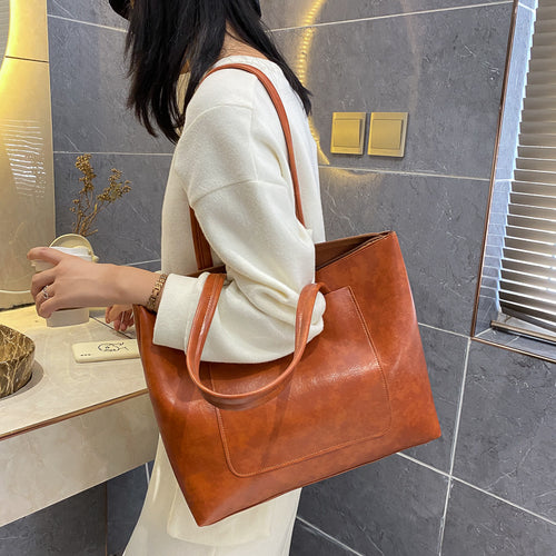 Bag Fashion Retro Simple Large Capacity Tote Bag Versatile Ins Super Fire Shoulder Bag Women''S Bag